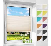 Allesin Plissé sans perçage Klemmfix, crème 45x110cm (lxh) , Easyfix translucide protection contre les regards indiscrets protection solaire, store plissé avec supports de serrage, store plissé pour f