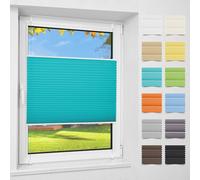 Allesin Plissé sans perçage Klemmfix, turquoise 60x120cm (lxh) , Easyfix translucide protection contre les regards indiscrets protection solaire, store plissé avec supports de serrage, store plissé po