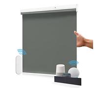 Allesin Store Enrouleur Occultant Électrique Rechargeable sans Perçage à l'intérieur, Moteur Silencieux, 100% Occultant, Protection Solaire, Gris Foncé 65 x 110 cm (l x L)