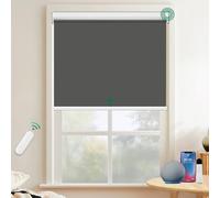 Allesin Stores Enrouleur Occultant Électriques avec ou sans Perçage, avec Moteur & Télécommande, pour fenêtre ou Porte, 100% Protection Solaire, Gris Foncé 95 x 130 cm (l x L)