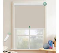 Allesin Stores Enrouleur Occultant Électriques avec ou sans Perçage, avec Moteur & Télécommande, pour fenêtre ou Porte, 100% Protection Solaire, Crème 65 x 150 cm (l x L)