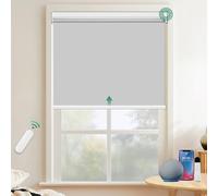 Allesin Stores Enrouleur Occultant Électriques avec ou sans Perçage, avec Moteur & Télécommande, pour fenêtre ou Porte, 100% Protection Solaire, Gris 50 x 150 cm (l x L)