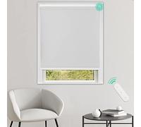 Allesin Stores Enrouleur Occultant Électriques avec ou sans Perçage, avec Moteur & Télécommande, pour fenêtre ou Porte, 100% Protection Solaire, Blanc 65 x 120 cm (l x L)