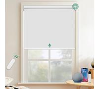 Allesin Stores Enrouleur Occultant Électriques avec ou sans Perçage, avec Moteur & Télécommande, pour fenêtre ou Porte, 100% Protection Solaire, Blanc 110 x 200 cm (l x L)