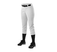Alleson Ahtletic Pantalon Fastpitch/Softball avec Boucle de Ceinture pour Femme Moyen Blanc