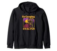 Allez Camper, Ils Ont Dit... Fun Camp de Camping avec Un Grizzly et Un Ours Sweat à Capuche