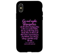 Allez Faire des Disciples Matthieu 28:19 Verset biblique Écriture Prier Coque pour iPhone X/XS