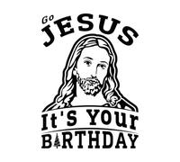 allez Jésus, c'est ton anniversaire, amoureux de Jésus, joyeux Noël Stickers muraux 36x49.7cm Peinture murale artistique Noir