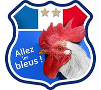 Allez les bleus deux étoiles ! - 15x15cm - Autocollant/Sticker