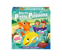 Allez Les Petits Poissons - Plateau Parcours Course, pions en Bois - Jeu cooperatif 3 Ans - Set Jeu Societe Enfant et Carte Animaux