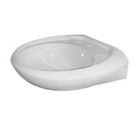 Allez par Van Marcke Ariane lavabo rond 57x44,5x17,5 cm porcelaine blanche avec trou de robinet traversant avec protection contre le trop-plein pour tout type de robinet. FS1450AA10000V