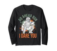Allez-y Run I Dare You Vintage Baseball Catcher Funny Boys Manche Longue