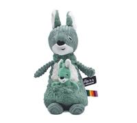 PTIPOTOS BY LES DEGLINGOS - ALLEZOU KANGOUROU MAMAN/BEBE - PELUCHE ULTRA DOUCE - CADEAU NAISSANCE ANNIVERSAIRE NOEL - 33CM - VERT