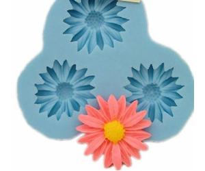 Allforhome 3 cavités Mini 2.7cm silicone Fleur Fondant pâte Fimo Confiserie Chocolat Moules à Gâteau Decorationg Moules