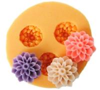 Allforhome Mini moule en silicone pour décorations de gâteaux 3 cavités Motif fleurs 1,5cm