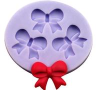 Allforhome Mini moule en silicone pour décorations de gâteaux 3cavités Motif nœuds 2,5cm