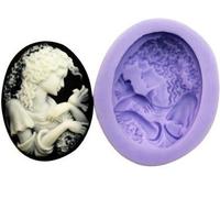 Allforhome Mold fleurs pâte de gomme 3.9cm Mini Lady sucre Résine de silicone bricolage Moules bricolage décoration de gâteau Fondant