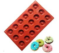 Allforhome Moule en silicone 18 cavités Idéal pour confectionner des muffins/biscuits/chocolats/glaçons/savons Motif donuts