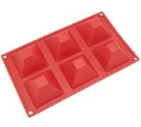 Allforhome Moule en silicone 6 cavités Idéal pour confectionner des muffins/biscuits/chocolats/glaçons/savons Motif pyramide