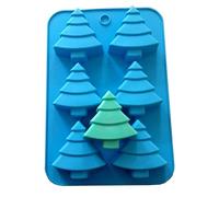 Allforhome Moule en silicone 6 cavités Idéal pour confectionner des muffins/biscuits/chocolats/glaçons/savons Motif sapin de Noël