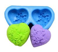 Allforhome moules 2-silicone pour savon casting "coeur de roses"
