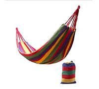 ALLFORYOU 280 * 80mm 2 Personnes Hamac à Rayures Lit de Loisirs en Plein air Toile épaissie Toile Suspendue Swing Swing Hamac pour la Chasse au Camping