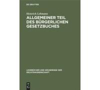 Allgemeiner Teil Des Bürgerlichen Gesetzbuches