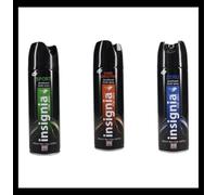 Allglazz Déodorant en spray pour le corps Insignia pour hommes, 200 ml - Paquet de 3 - Zero, Dark Seduction & Sport