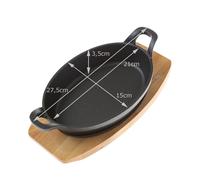 All'Grill ALL'GRILL poêle en fonte et dessous de plat 21x15,5cm ovale noir