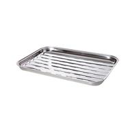 Allgrill Barquette en acier inoxydable 34 x 24 x 2,5 cm pour éviter les feux de graisse