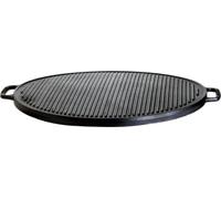 All'Grill plaque de cuisson en fonte, robuste, réversible, ronde, noire, 41cm