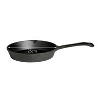 All'Grill poêle en fonte avec manche, ronde, noire, 25 cm, 2,0 l, pour tous les feux, bonne répartition de la chaleur, robuste