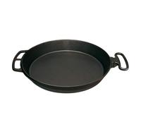 All'Grill Poêle en fonte robuste avec deux poignées, ronde, noire, pour tous les types de cuisinières y compris l'induction, bonne répartition et conservation de la chaleur