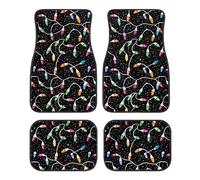 Allhaitong Tapis de sol pour voitures, SUV, camions, éclairage de Noël, durable, ajustement universel, tapis de protection de moquette automobile ensemble complet