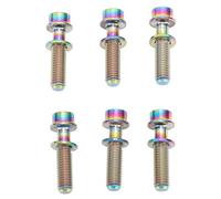Alliage 6pcs Boulons de tige de vélo M5x20mm Vis avec une laveuse légère et durable pour les vélos de route de montagne (Coloré)
