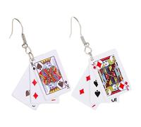 Alliage Blanc Boucles D'oreilles Pendantes Carte à Jouer, pour Femmes | Style Créatif Chic, Finition Soignée et Look Léger, pour Fêtes, Rendez-sorties Entre Amies