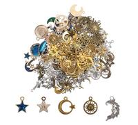 Alliage Breloques Étoiles Lune Planète Soleil, pour Bijoux Diy, 3 Packs | Accessoires de Bijoux Soi-même, Alliage, Usage Bracelet et Boucles D’oreilles, Lot 159 Pièces