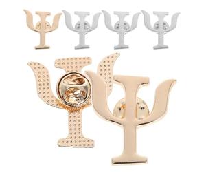 Alliage Broche Épingle de Costume Symbole Psi Vintage, 6 Pièces | Attache Facile, Fermoir Sécurisé, Coloris Or et Argenté, pour Psychologues et Infirmiers Lors de Fêtes et Anniversaires