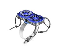 Alliage d'aluminium 7075-T6 + acier inoxydable 316 double ventilateur de refroidissement 40 x 40 mm réglable pour moteur série 56-70 - Bleu