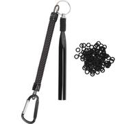 Alliage d'aluminium Appâts mous Accessoires de pêche Ver fou -Rig -Outil avec 100 O anneauxnoir