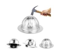 Alliage D'aluminium de Cette Couleur Casque de Chantier Bord Plein Site Professionnel Casque Chantier Chapeau Haute Rigidité Doublure Antichoc Amovible 8 Rivets et 12 Barres Supérieures de Renfort Tra