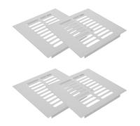 Alliage D'aluminium Grille de Ventilation 150mm 4 Pièces | Modèle à Persiennes, Finition Blanche Métallique, Profil Fin, pour Panneaux Latéraux et Aération Intérieure