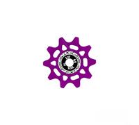 Alliage d'aluminium pour roue usinée CNC pour poulie de dérailleur avec roulements en céramique, 10T 12T pour guide de vélo, tendeur de chaîne de roue lisse (10T-violet)