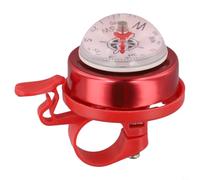 Alliage d'aluminium pour vélo de montagne, vélo pliable pour enfants, guidon rétro pour klaxon pour anneau avec alarme puissante de 90 à 100 dB, noir (rouge)