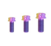 Alliage de titane TC4 GR5 de différentes couleurs M10 P1.5mm 20-75mm, boulon à tête de bride A3 T50 for le remplacement et la mise à niveau de moto(Candy,M10x50mm)