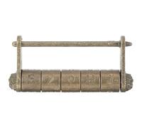 Alliage de Zinc Cadenas à Combinaison Vintage, Code à Caractères chinois | Aspect Doré Patiné, Cinq Molettes Non Réinitialisables, Protection par Mot de Passe, pour Boîtes Souvenirs, Meubles