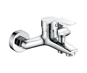 Alliage de zinc Robinet de baignoire Chrome Montage mural Eau chaude froide Double bec Robinet mélangeur Design moderne Installation facile Argent