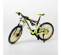 Alliage de Zinc Simulation Chute de Vitesse Mountain Bike modèle Amortisseur Mobile vélo balancier garçon Fille Collection Jouet Bureau Cadeau à Main，Vert