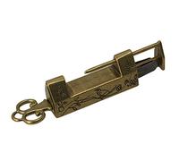 Alliage de Zinc Vintage Bronze Antique Chinois Style Ancien Oiseau Fleur Feuille Cadenas Sculpté Serrure À Clé