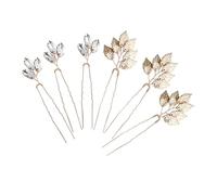 Alliage Épingle à Cheveux de Mariée Cristal 6Pcs Noël | Chignon et Coiffures Relevées, Feuille Simple, Usage Mariage et Réception, Lot Pratique pour Femmes